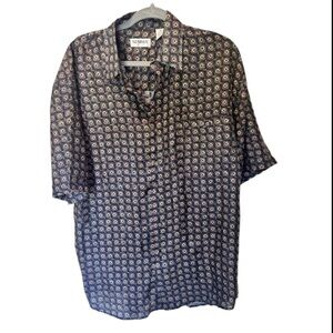 Suma Men’s Size M Silk Button-Down Shirt | Beautiful Print, Lightweight. Size M